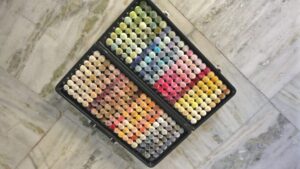 Silk pom pom box for matching high end luxury rugs